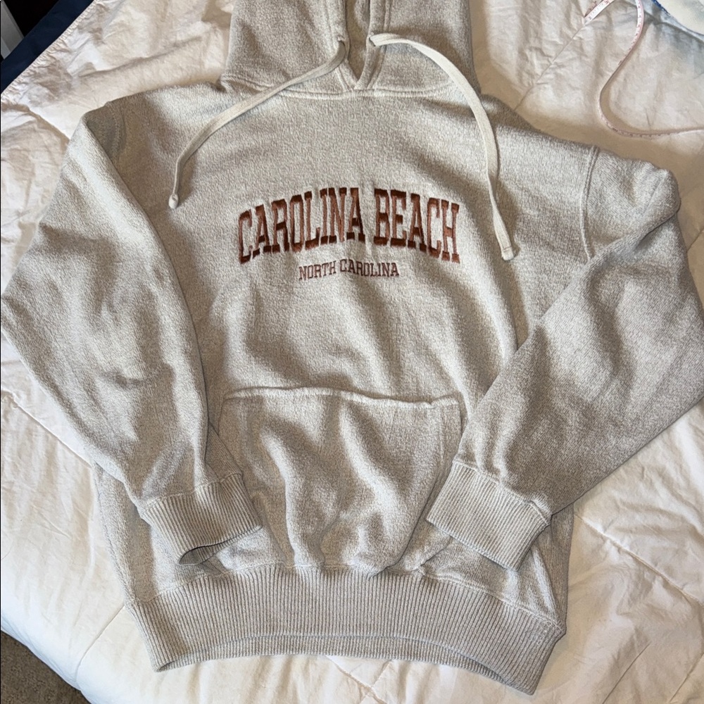Carolina Beach cream color hooded sweatshirt